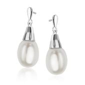 kolczyki srebrne z perłami w kształcie kropli - ksn4307