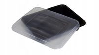Pojemnik PP obiadowy czarny 227x178x50 niedzielony 50szt z przykrywką