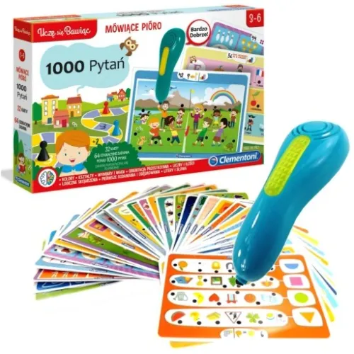 CLEMENTONI MÓWIĄCE PIÓRO ŚWIECI 1000 PYTAŃ + GRA na Arena.pl