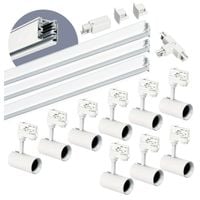 Zestaw szynowy 3 fazowy szyna 1m+1m+1m, 9x Lampa, łącznik T BIAŁY komplet