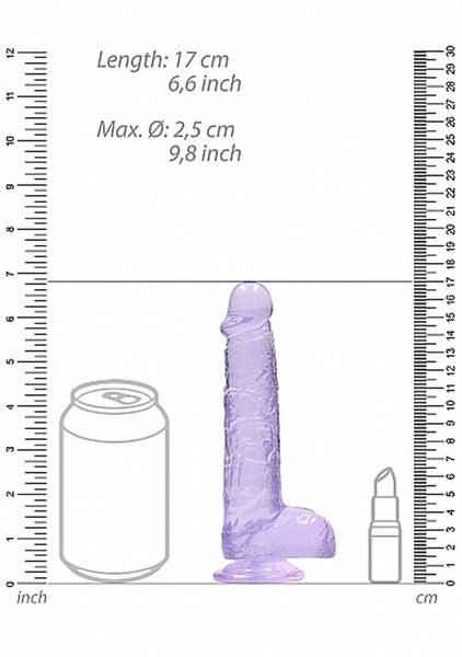 6"" / 15 Cm Realistic Dildo With Balls - Purple zdjęcie 3
