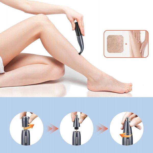 DEPILATOR DO CIAŁA NÓG TWARZY TRYMER DO NOSA BRWI BIKINI GOLARKA DAMSKA zdjęcie 2