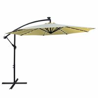 Parasol ogrodowy MILIN 245x300x300 duży z oświetleniem LED beżowy