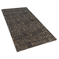 Dywan z wiskozy 80 x 150 cm szaro-złoty ESEL