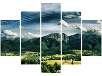 105CM 150CM OBRAZ 5 ELEM SŁONECZNY DZIEŃ DOLINIE DRUK