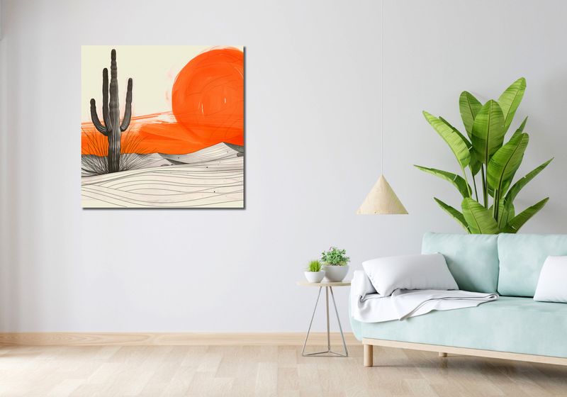 Obraz 90x90cm Kaktus Saguaro zdjęcie 2