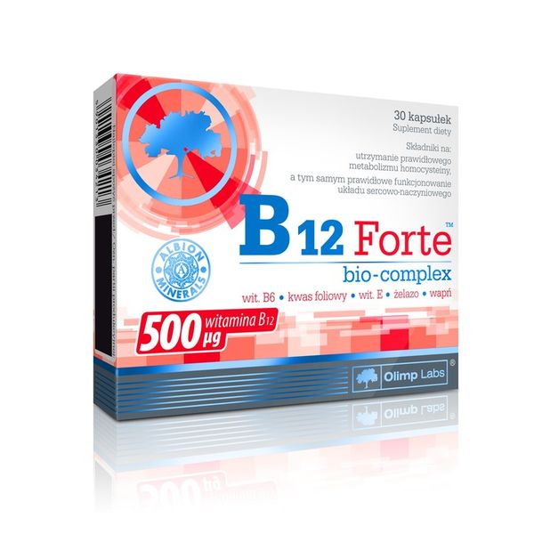 OLIMP B12 FORTE BIO-COMPLEX 3X30kaps WITAMINY MINERAŁY WAPŃ ŻELAZO zdjęcie 2