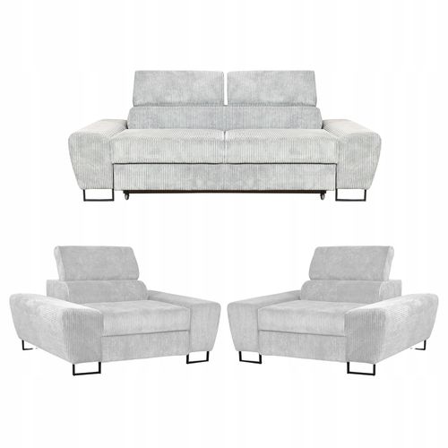 Zestaw mebli wypoczynkowych salonu Savio Sofa 2os fotele beż na Arena.pl