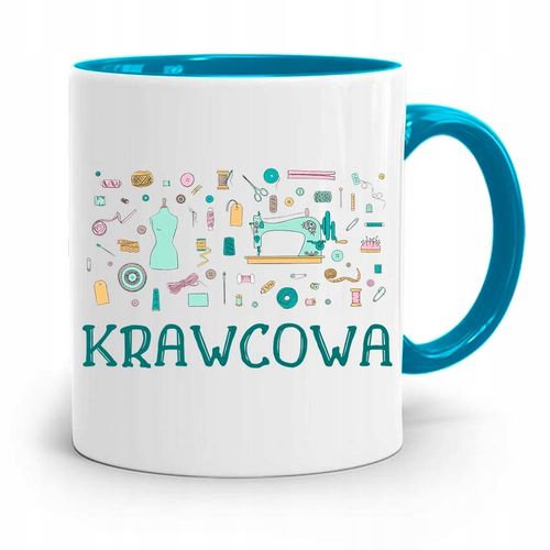 Kubek Błękitny Dla Krawcowej Krawca Krawcowa Z Nadrukiem Ze Zdjęciem na Arena.pl