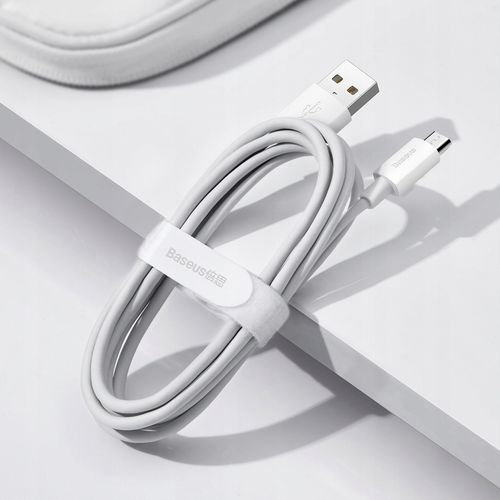 Kabel micro USB do USB Baseus Simple Wisdom, 2.1A, 1.5m (biały) 2szt. na Arena.pl