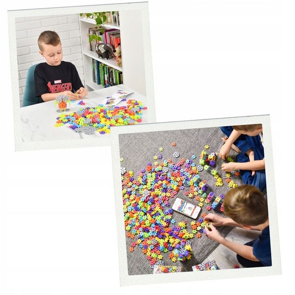 KLOCKI KONSTRUKCYJNE WAFLE MELI Basic Constructor PINK 400 el PUZZLE GOFRY zdjęcie 15