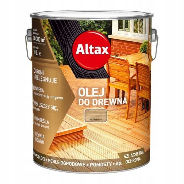 Altax Olej do Drewna Bezbarwny 10L zdjęcie 2