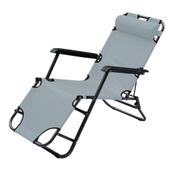 Fotel wielopozycyjny Level z zagłówkiem szary