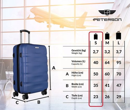 PETERSON mała walizka na kółkach twarda podróżna torba bagaż ABS na Arena.pl