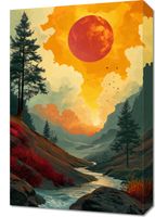 Obraz 40x60cm Dzika Rzeka Zmierzchem