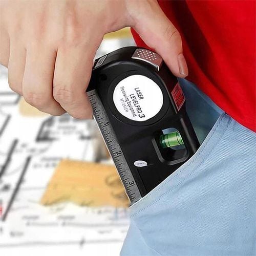 POZIOMICA LASEROWA Z MIARKĄ MIARĄ 250CM LASER KRZYŻOWY 3 LIBELKI na Arena.pl