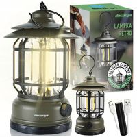 LAMPA LAMPKA LED TURYSTYCZNA KEMPINGOWA POD NAMIOT HARCERSKA RETRO USB-C