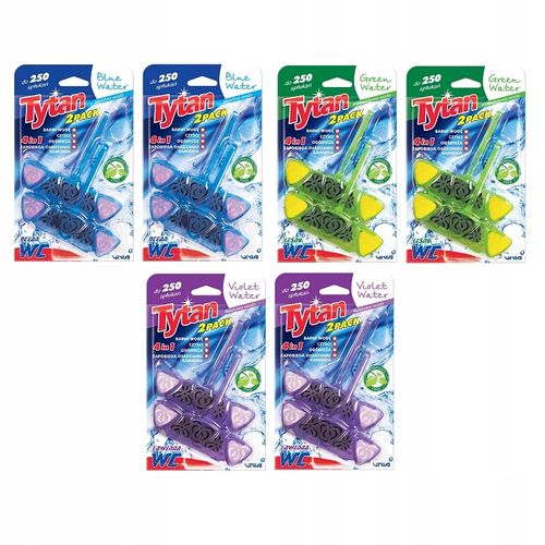 6 x KOSTKA DO WC 4w1 TYTAN barwiąca wodę 2x40g na Arena.pl