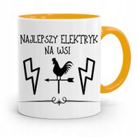 Kubek Żółty Prezent Elektryka Najlepszy Na Wsi Z Nadrukiem Ze Zdjęciem