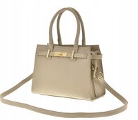 Laura Biaggi torebka shopper skóra naturalna beżowy groszek mat TS66-6677