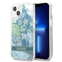 Guess GUHCP13MLFLSN iPhone 13 6,1" zielony/green hardcase Flower Liquid