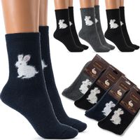 4x skarpety damskie NATURALNE WEŁNIANE skarpetki CIEPŁE DŁUGIE