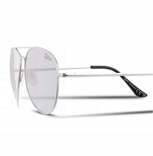 DAMSKIE Srebrne Okulary Pilotki POLARYZACYJNE flex PRZECIWSŁONECZNE UV400 na Arena.pl