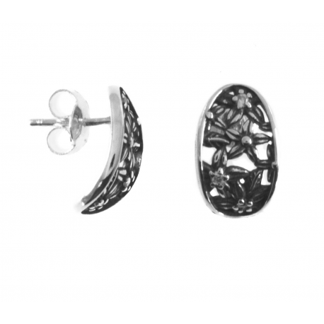 SREBRNY KOMPLET AŻUROWY KWIATY SREBRO PRÓBY 925 zdjęcie 1