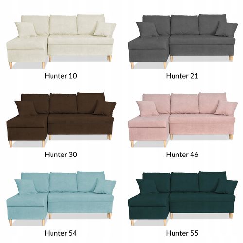 Narożnik Wigo rozkładany z funkcją spania  welur beżowy na Arena.pl