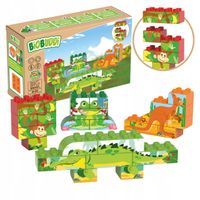 EKOLOGICZNE Klocki edukacyjne Buduj Dziką Przyrodę Puzzle ułóż zwierzęta