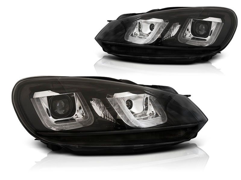 Lampy Reflektory GOLF VI 6 08-12 U-TYPE DRL BLACK zdjęcie 1