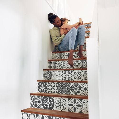 Naklejki Na KAFELKI Czarno-Biała Mozaika Marokańska Zestaw 24 szt. 20x20 na Arena.pl