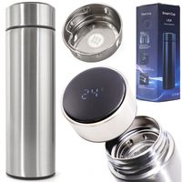 kubek termiczny termos smart led 500ml srebrny
