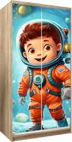 Naklejka samoprzylepna okleina na szafę na wymiar MAŁY ASTRONAUTA KOSMOS