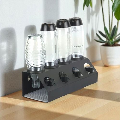 OCIEKACZ STOJAK METALOWY CZARNY NA 4 BUTELKI DO SATURATORA SODASTREAM na Arena.pl