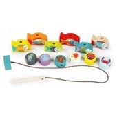 DREWNIANE KLOCKI CUBIKA ZESTAW NAWLEKANIA UNISEKS 12 EL 18M+