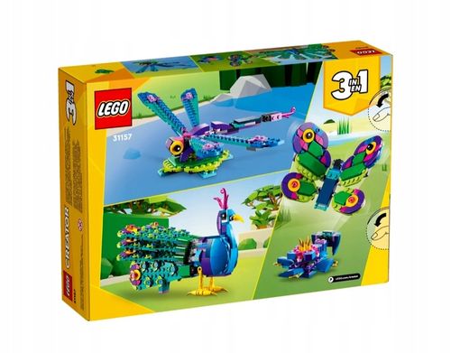 KLOCKI LEGO CREATOR 31157 Egzotyczny Paw 3w1 Motyl Ważka na Arena.pl