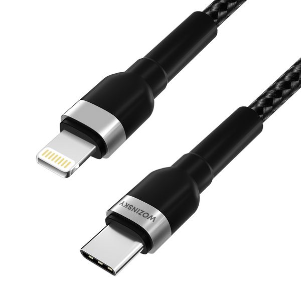 Kabel przewód do iPhone USB-C - Lightning PD 30W 2m czarny zdjęcie 3