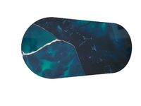 Podstawka pod znicze Owalna Czarno - Zielona