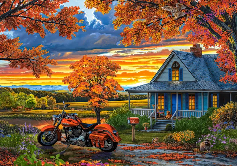 Puzzle 500 elementów. Jesienna przejażdżka zdjęcie 2