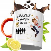 Kubek Pomarańczowy Dla Prezesa Prezent Z Nadrukiem Ze Zdjęciem