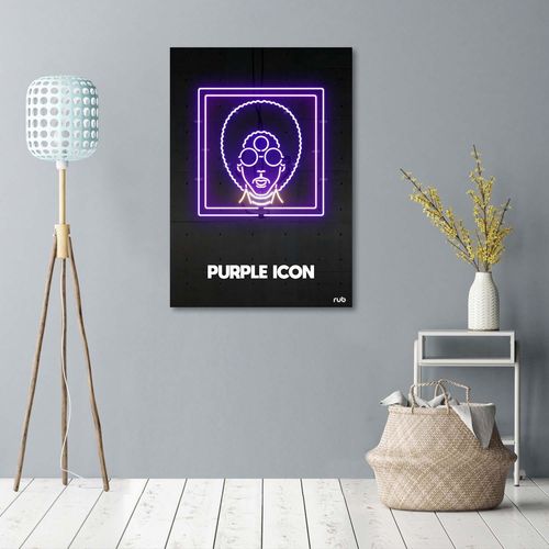 Deco Panel, Purpurowa ikona neon 70x100 na Arena.pl