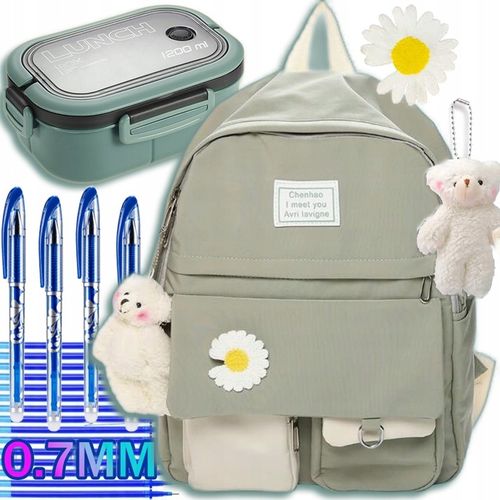 PLECAK SZKOLNY DLA NASTOLATKI DUŻY A4 MODNY TORNISTER+lunch box+Długopisy na Arena.pl