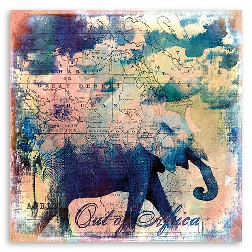 Obraz na płótnie – Canvas, Słoń na tle mapy 80x80 na Arena.pl