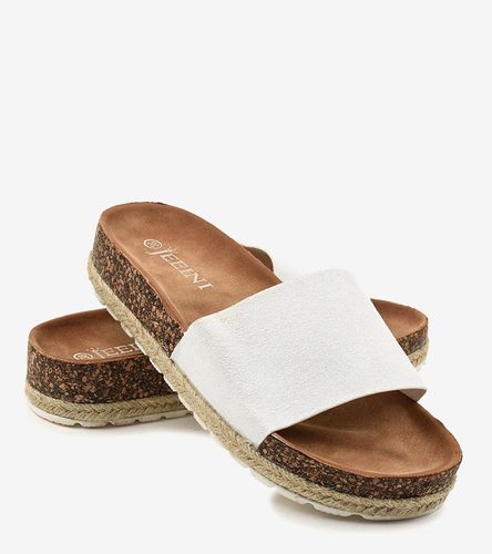 Białe klapki brokat 6130 40 na Arena.pl