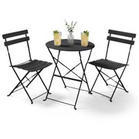 Zestaw balkonowy Orion stół + 2 krzesła Czarny