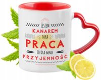 Kubek Dla Kanara Czerwony Z Uszkiem W Kształcie Serca Na Prezent