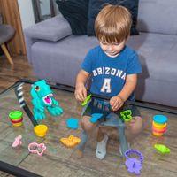 CIASTOLINA MASA PLASTYCZNA ZABAWA NAKARM DINOZAURA + ZESTAW AKCESORIÓW