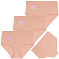 Majtki damskie Figi z wysokim stanem Beżowe 3-PAK Moraj r L