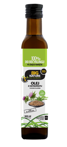 Olej z ostropestu tłoczony na zimno 500ml - BIG NATURE na Arena.pl
